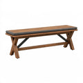 Sitzbank 180 x 40 x 45 cm aus Holz in Braun/Grau mit gepolsterter Sitzfläche im Industrie-Stil