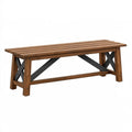 Gartenbank 180 x 40 x 45 cm aus Holz Braun mit Metallverstrebungen
