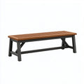 Gartenbank 120 x 35 x 45 cm Holz und Metall Braun Schwarz - Sitzbank für Terrasse und Garten