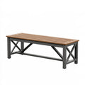 Gartenbank 180 x 40 x 45 cm Holz Metall Braun Anthrazit im Industrie Stil