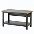 Werkbank 120 x 60 x 85 cm Stahl Holzwerkstoff Grau Schwarz mit Ablage Industriestil
