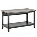 Werkbank 120 x 60 x 90 cm Stahl Schwarz Grau mit Lochplatte und Ablage