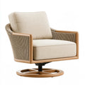 Drehsessel 80 x 85 x 86 cm in Beige mit Textilbezug und Holzrahmen
